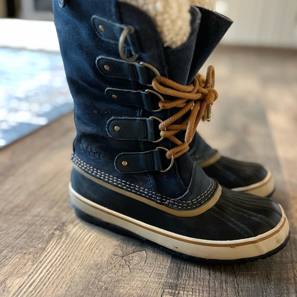Sorel‎ Joan of Arctic Size 9 Boots Shearling Blue Suede - Picture 3 of 7